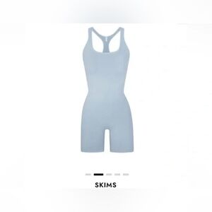 SKIMS Light Blue Racerback Sculpting Short Bodysuit